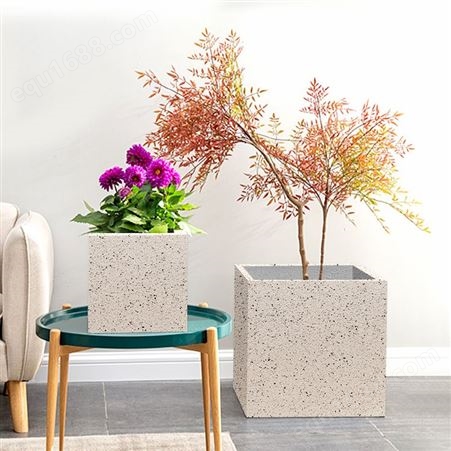 水泥花盆长方形花箱户外庭院种植箱真石漆花盆长条型花槽工程定做