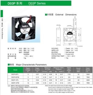 日本电产D03P系列35*10风扇