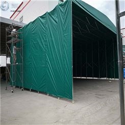 大型自动伸缩遮雨棚搭建 吴江钢管雨蓬制作 鸿禧折叠推拉篷房订购