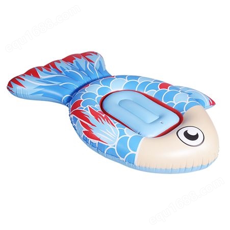 厂家定制鱼形多功能浮床成人PVC充气浮排游泳圈水上休闲充气玩具