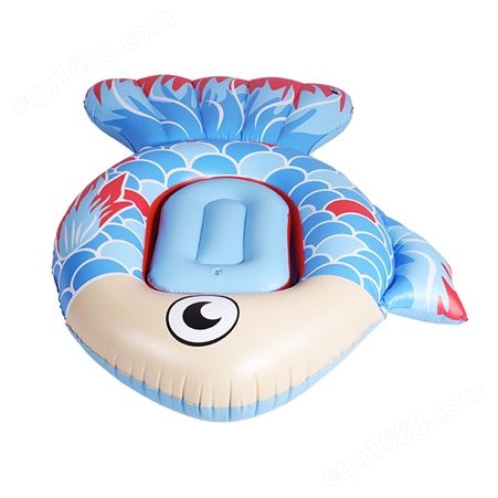 厂家定制鱼形多功能浮床成人PVC充气浮排游泳圈水上休闲充气玩具