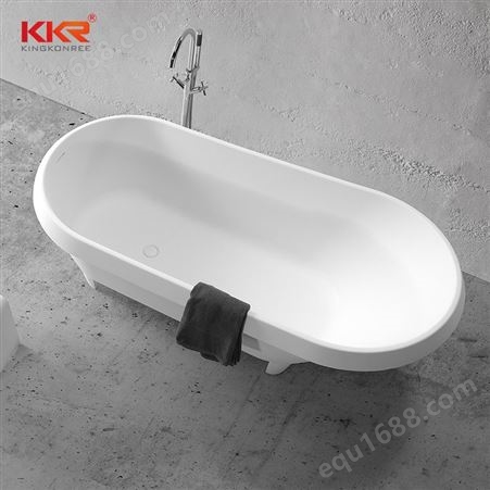 KKR 欧式独立地面人造石浴缸 民宿酒店工程个性成人泡澡浴缸