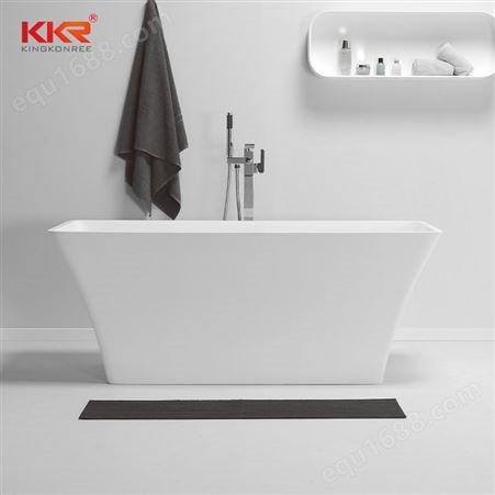 KingKonree中式大空间人造石泡澡浴盆白色成人休闲浴缸