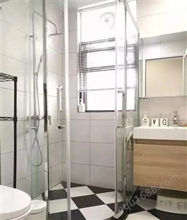 锦良装饰 卫生间玻璃隔断 干湿分离 铝合金浴室 支持定制