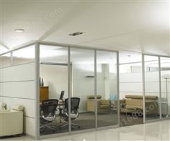 锦良装饰 办公室玻璃高隔断 会议室钢化防火 双玻百叶 可定制