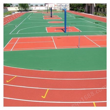 防滑耐磨塑胶篮球场  可专业设计定制 桂林硅PU篮球场