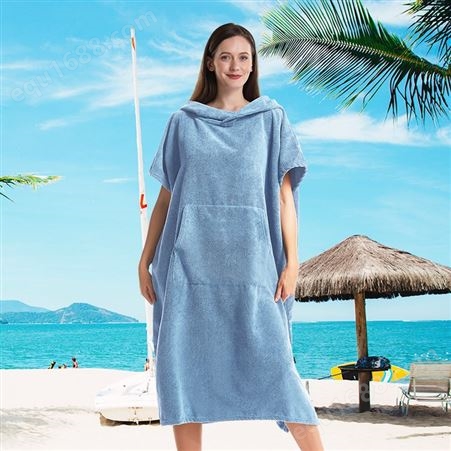 Mutao超细纤维毛圈浴袍沙滩冲浪游泳加厚保暖成人沙滩斗篷浴巾