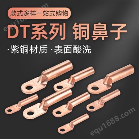 DT16/35/50/70/95/120/185/240/300平方铜鼻子接线端子铜线耳接头