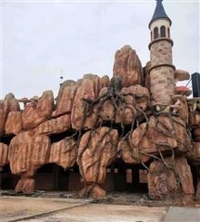大型水泥假山供应厂家天骄园林水泥雕塑现场施工