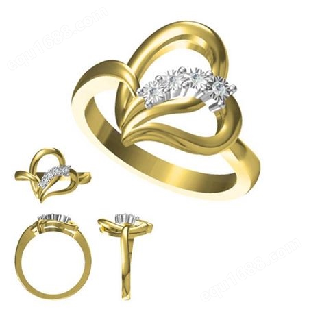 304钛钢戒指倒模厂真空黄金电镀网红流行不锈钢戒子饰品来图订购