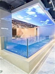 豪华亚克力无边际游泳池酒店透明恒温泳池设备整套输出厂家伊贝莎