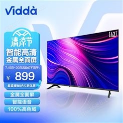 海信 Vidda EA43S 2022款 43英寸 金属全面屏 超薄电视 智慧屏 全