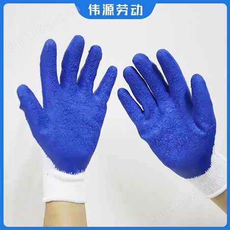 祈安牌 涂胶纱线劳保产品 防水耐用防滑耐酸碱工业防护手套
