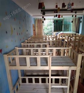 原木儿童高低床 实木双层床 幼儿园专用床 可拆装式 上下床铺学校