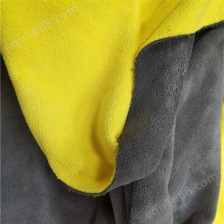 【双色毛巾布】现货多色可选灰黄色吸水双面毛巾面料珊瑚绒
